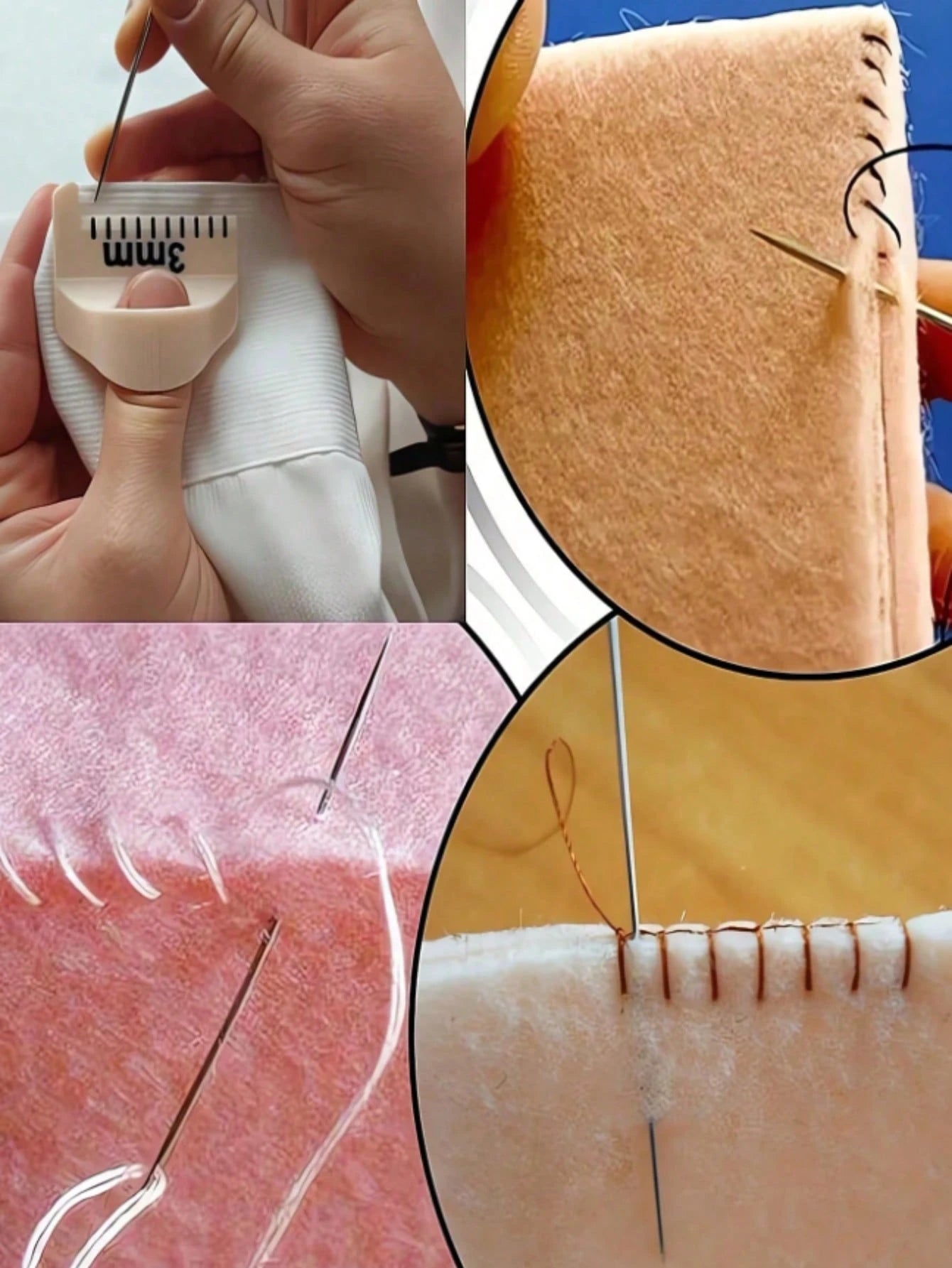 3/1pc Sewing Kit, Easy Sewing Tools- Durable Plastic Edge Stitching Seam Creaser Brand Tools, Suitable For Beginners And Elderly, Spacing 4mm And 3mm, Great For DIY Handcraft Projects, Sewing Accesso