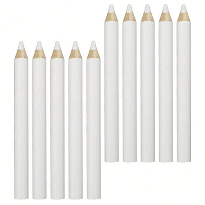3/5/10Pcs White Fabric Marking Pencil, No Smudge & Easy Erase Tailor Chalk Pencil, DIY Sewing Weaving Cloth Leather Marking Tool Sewing Accessories