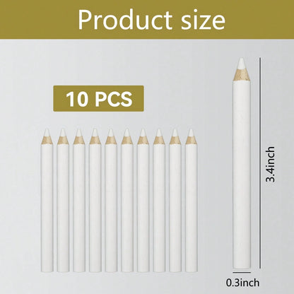 3/5/10Pcs White Fabric Marking Pencil, No Smudge & Easy Erase Tailor Chalk Pencil, DIY Sewing Weaving Cloth Leather Marking Tool Sewing Accessories