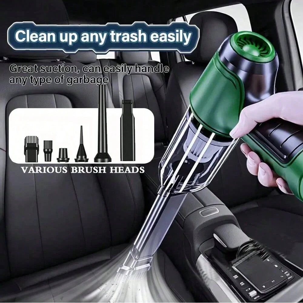 3-In-1 Car Vacuum Cleaner, Powerful Suction, Portable Compact Handheld Wireless Vacuum, Suitable For Wet And Dry Cleaning