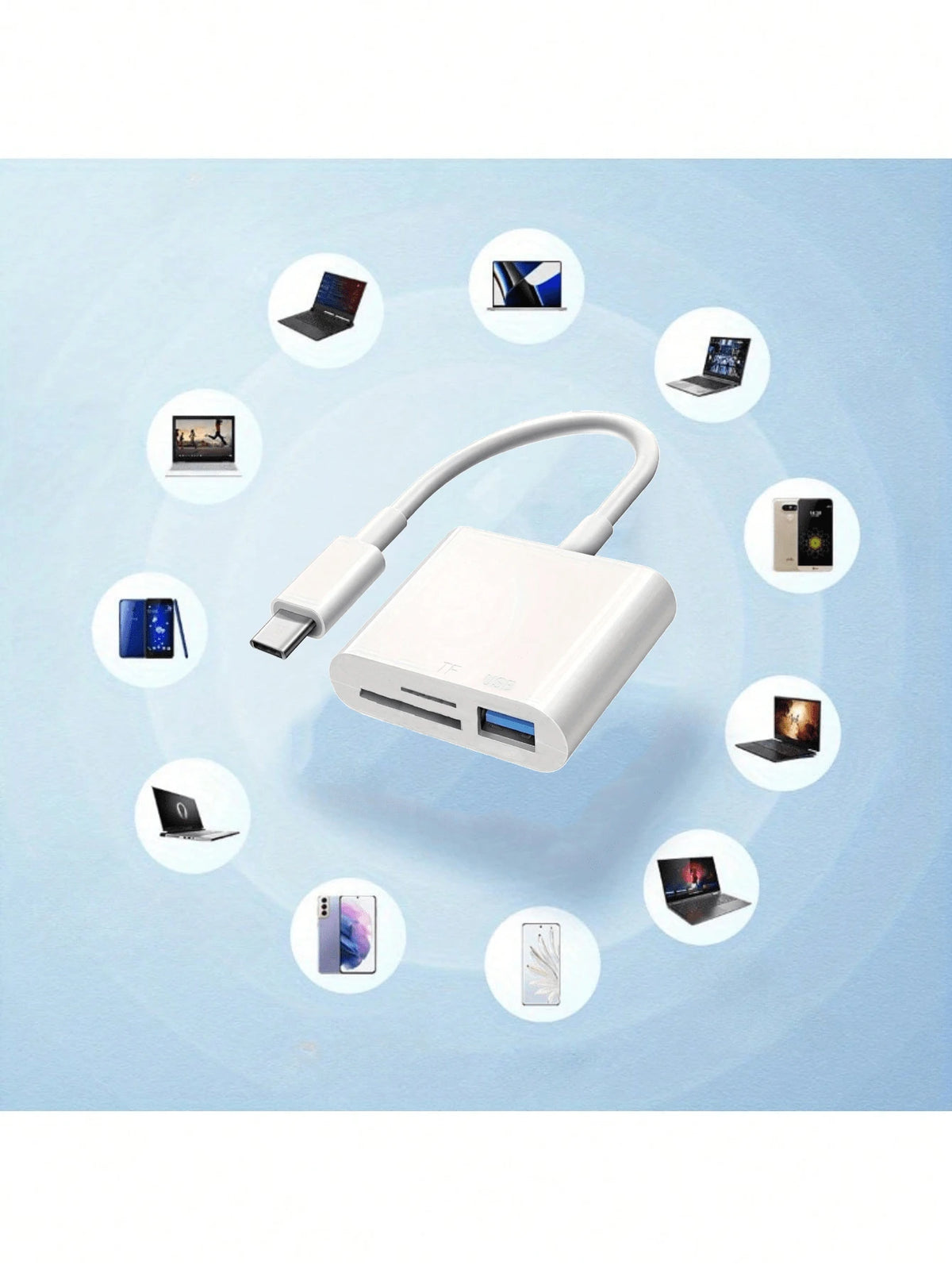 3-In-1 USB-C Card Reader- Fast Transfer & Plug & Play, Compatible With IPad Pro, Air/Pro, Chromebook, XPS, Galaxy S10/S9 And More Devices
