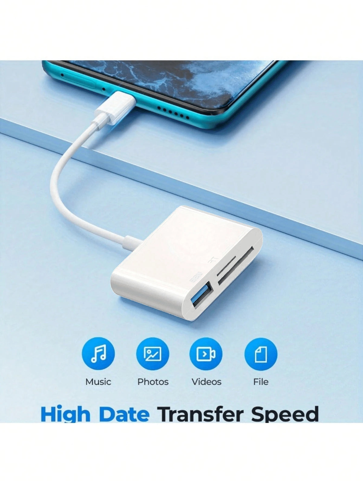 3-In-1 USB-C Card Reader- Fast Transfer & Plug & Play, Compatible With IPad Pro, Air/Pro, Chromebook, XPS, Galaxy S10/S9 And More Devices