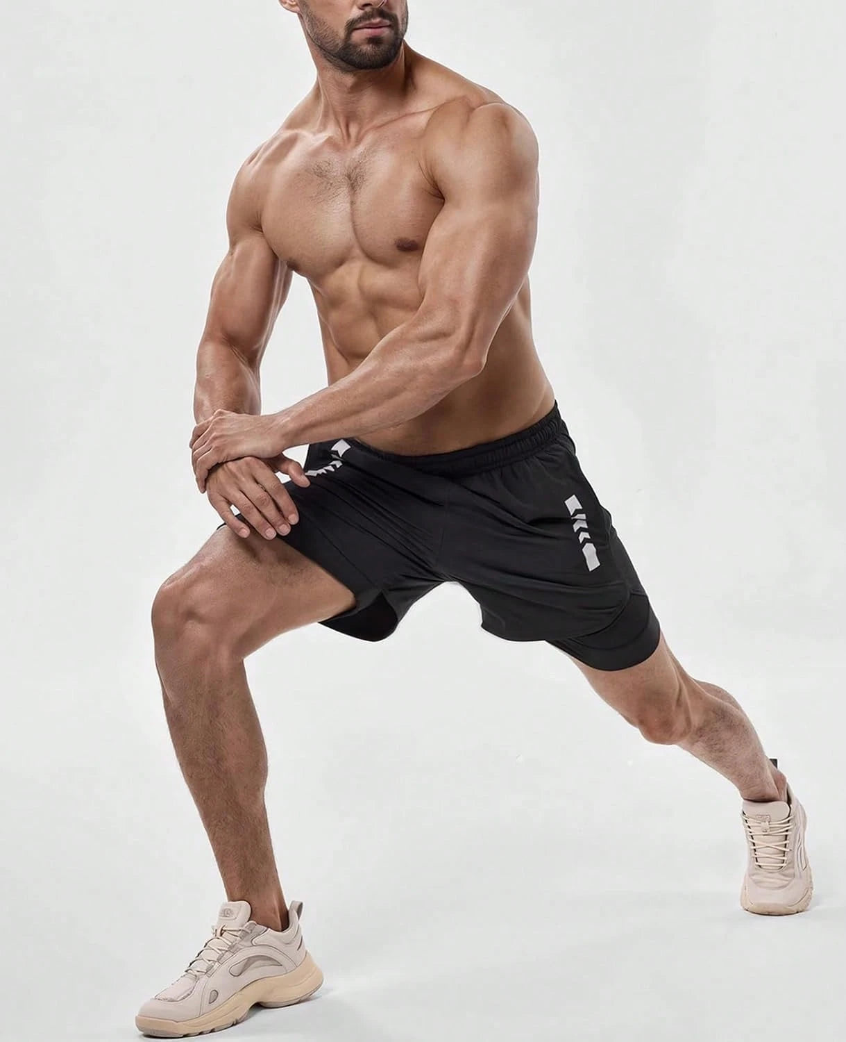 3 Pcs Men'S 2-In-1 Running Shorts, Gym Shorts With Lined Pockets