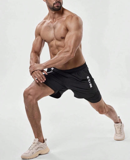 3 Pcs Men'S 2-In-1 Running Shorts, Gym Shorts With Lined Pockets