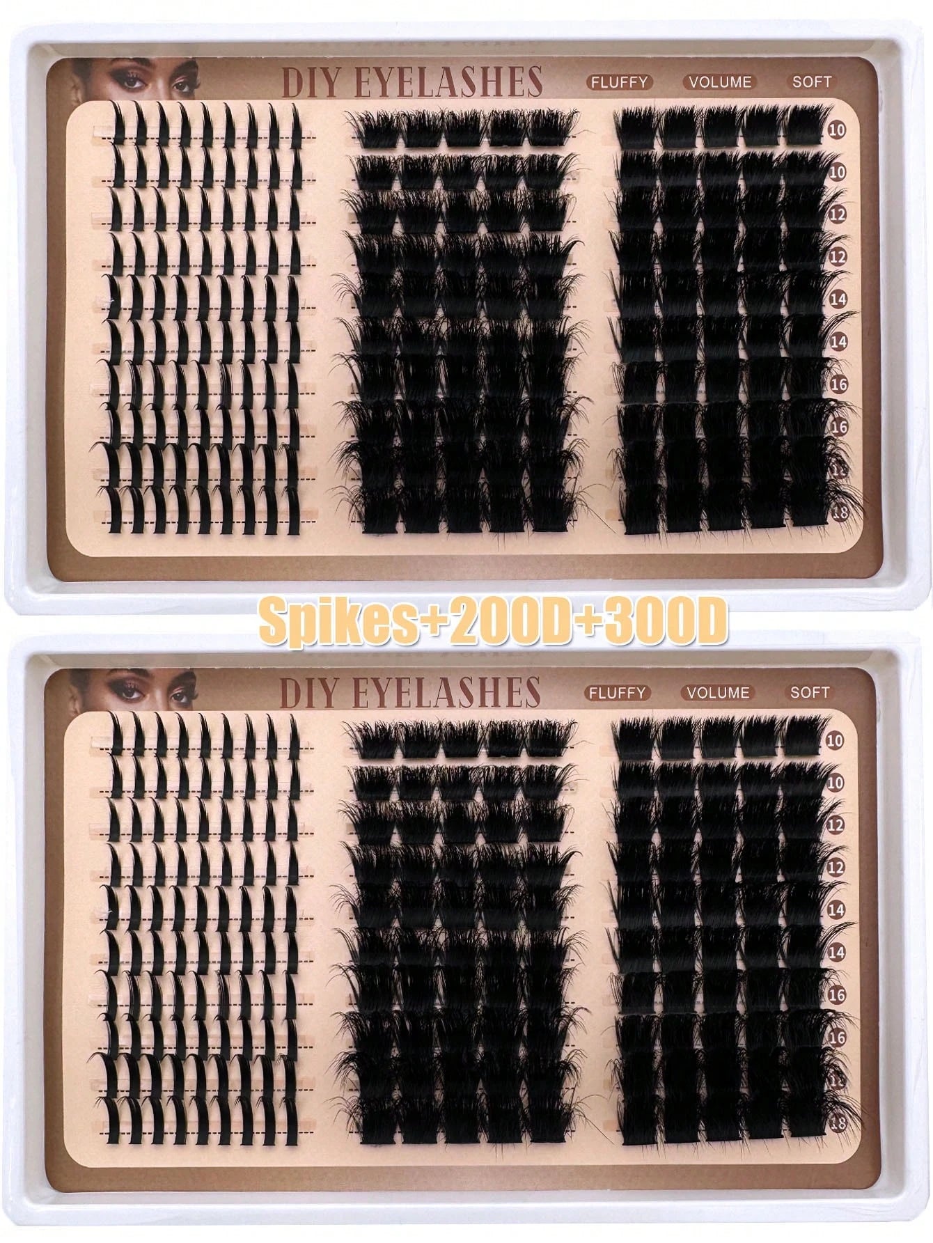 300D/200D/160D/120D/100D/80D/60D Spiky Lash Clusters & Lower Lashes, 190pcs/260pcs/240pcs/220pcs/290pcs Fluffy & Thick Cartoon Natural Spiky Cluster False Eyelashes, Fairy Cluster Lashes, Thin Cartoon