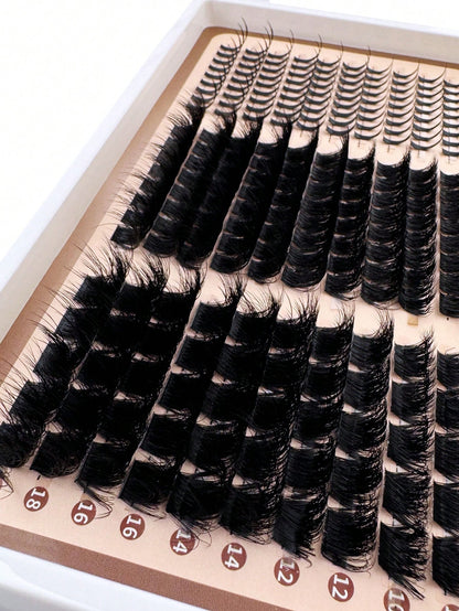 300D/200D/160D/120D/100D/80D/60D Spiky Lash Clusters & Lower Lashes, 190pcs/260pcs/240pcs/220pcs/290pcs Fluffy & Thick Cartoon Natural Spiky Cluster False Eyelashes, Fairy Cluster Lashes, Thin Cartoon