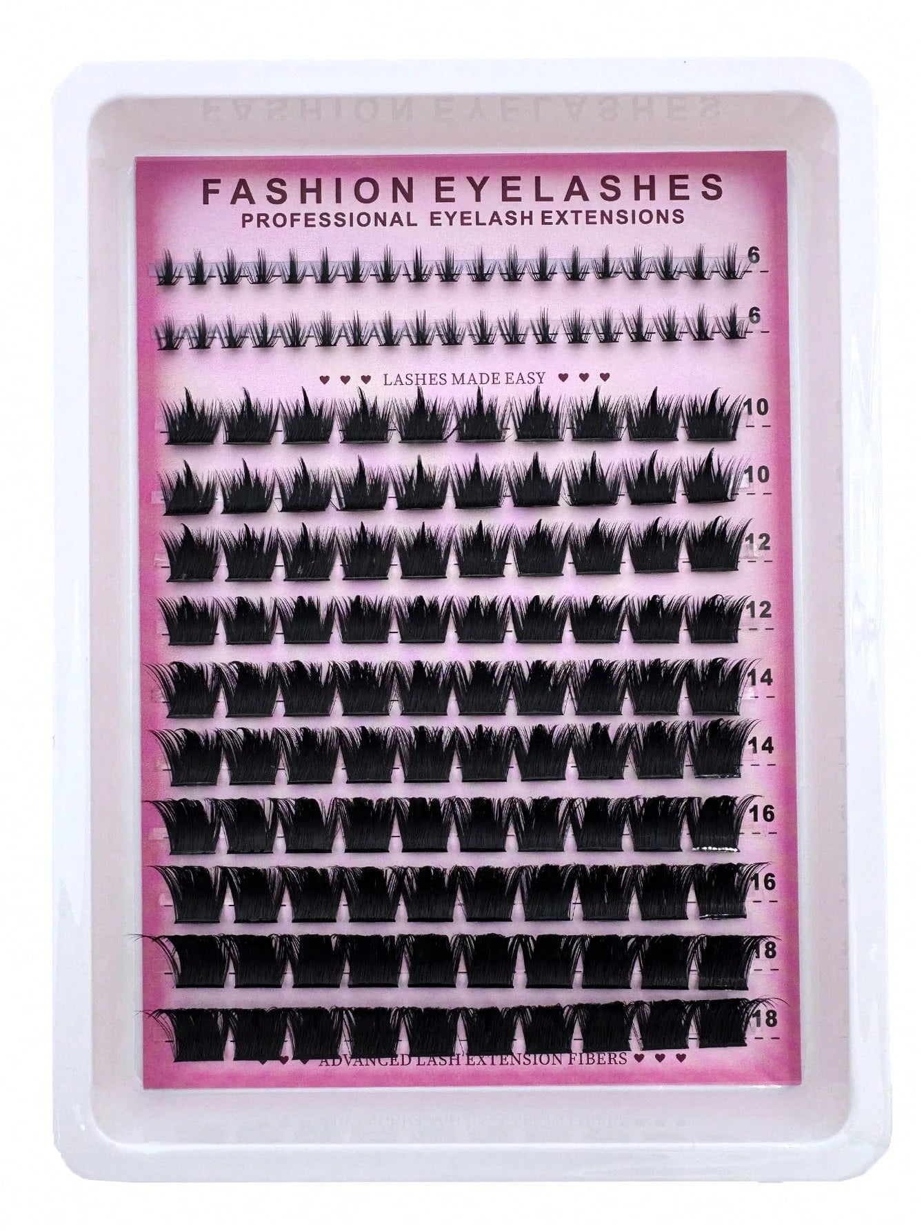 300D Pointed Tip Lash Clusters, 6-18mm Length, D/DD136 Lash Clusters, Thick Single Lash For DIY Pointed Tip Lash Extension, Cartoon Lash Extension, Mink Lash Extension, Dense Lashes