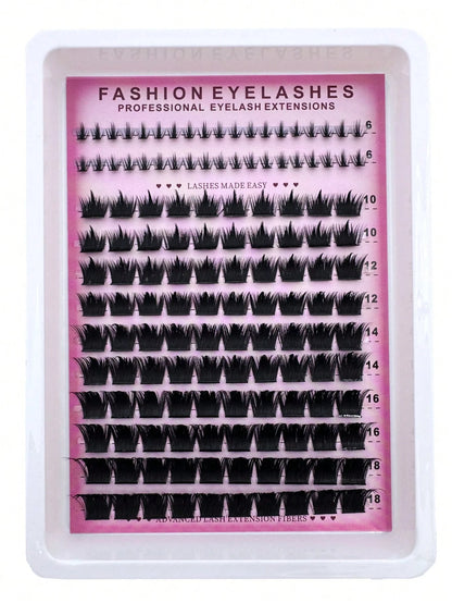 300D Pointed Tip Lash Clusters, 6-18mm Length, D/DD136 Lash Clusters, Thick Single Lash For DIY Pointed Tip Lash Extension, Cartoon Lash Extension, Mink Lash Extension, Dense Lashes