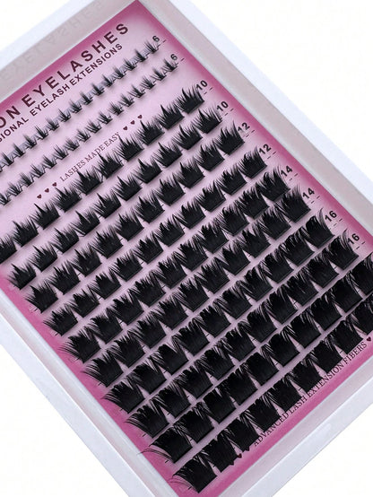 300D Pointed Tip Lash Clusters, 6-18mm Length, D/DD136 Lash Clusters, Thick Single Lash For DIY Pointed Tip Lash Extension, Cartoon Lash Extension, Mink Lash Extension, Dense Lashes