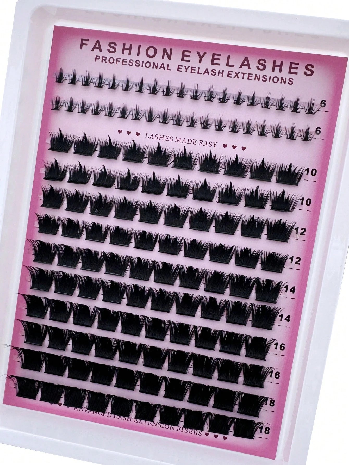 300D Pointed Tip Lash Clusters, 6-18mm Length, D/DD136 Lash Clusters, Thick Single Lash For DIY Pointed Tip Lash Extension, Cartoon Lash Extension, Mink Lash Extension, Dense Lashes