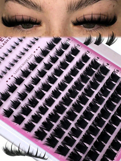 300D Pointed Tip Lash Clusters, 6-18mm Length, D/DD136 Lash Clusters, Thick Single Lash For DIY Pointed Tip Lash Extension, Cartoon Lash Extension, Mink Lash Extension, Dense Lashes