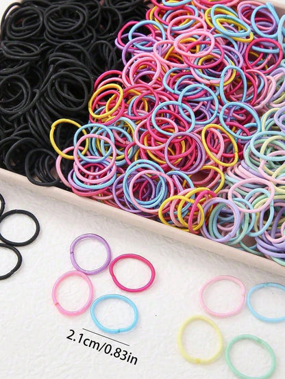 300pcs/Pack Baby Elastic Hair Ties, Cute Candy Color Hair Bands