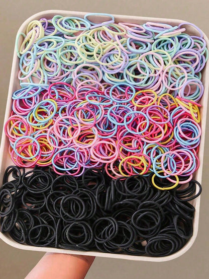 300pcs/Pack Baby Elastic Hair Ties, Cute Candy Color Hair Bands