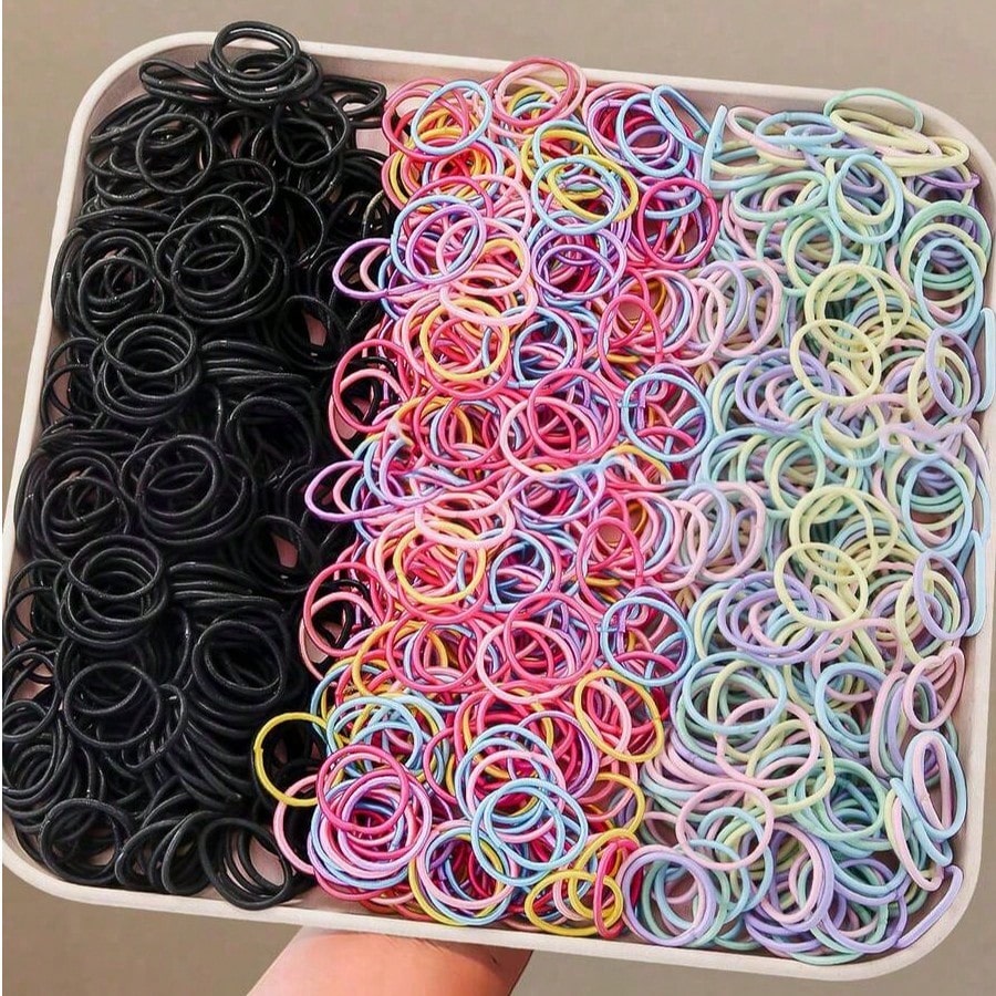 300pcs/Pack Baby Elastic Hair Ties, Cute Candy Color Hair Bands
