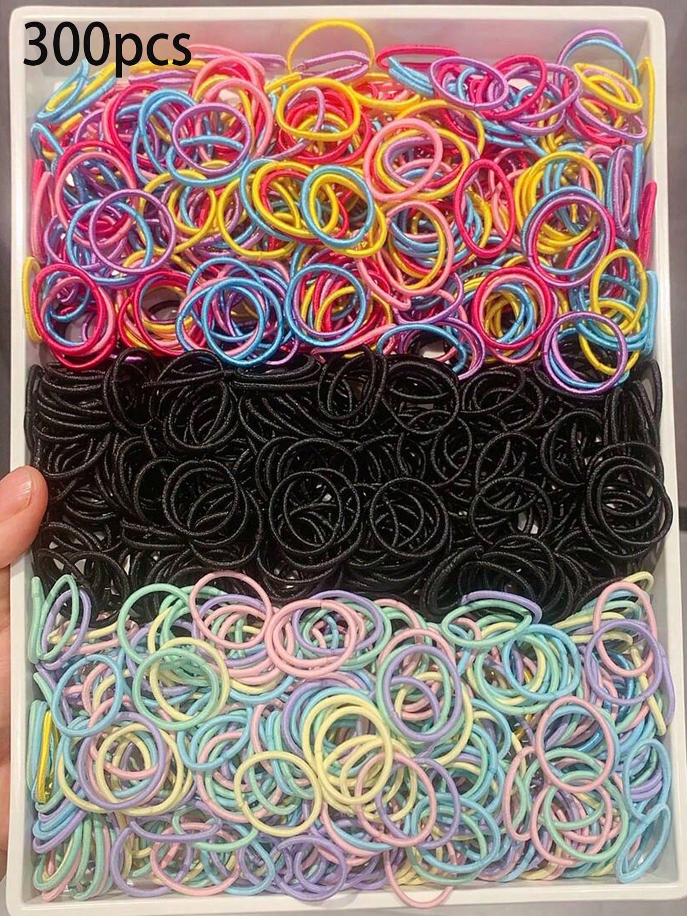 300pcs/Pack Baby Elastic Hair Ties, Cute Candy Color Hair Bands