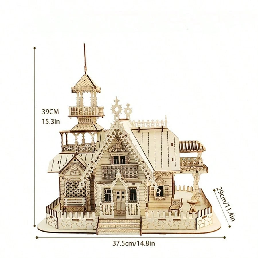306 Pcs Parts 3D Wooden Puzzle, Realistic Architectural Model For Adults, Birthday Gift, Building Block Toy, Custom Handcrafted Wooden Puzzle Model For Students And Teens