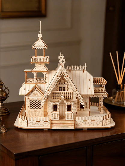 306 Pcs Parts 3D Wooden Puzzle, Realistic Architectural Model For Adults, Birthday Gift, Building Block Toy, Custom Handcrafted Wooden Puzzle Model For Students And Teens