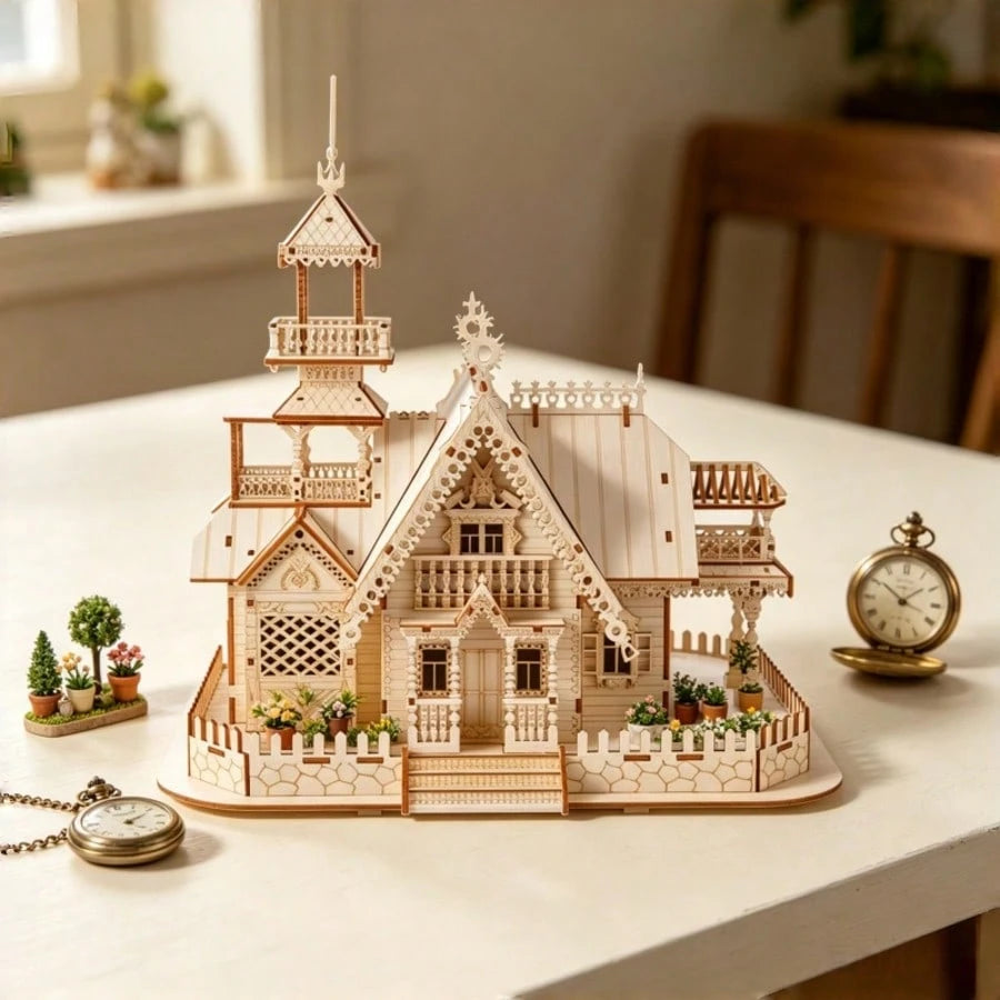 306 Pcs Parts 3D Wooden Puzzle, Realistic Architectural Model For Adults, Birthday Gift, Building Block Toy, Custom Handcrafted Wooden Puzzle Model For Students And Teens