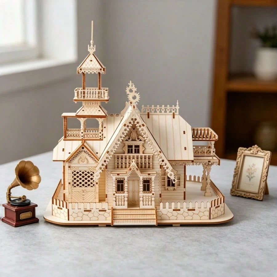 306 Pcs Parts 3D Wooden Puzzle, Realistic Architectural Model For Adults, Birthday Gift, Building Block Toy, Custom Handcrafted Wooden Puzzle Model For Students And Teens