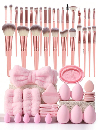30PCS Makeup Brush Sets Premium Synthetic Hair Eyeshadow Blending Brush Sets Cosmetics Tools+24PCS Makeup Tools Set,Travel,Travel Essential,Valentine's Day,Cheap,Travel Makeup Brush,Gifts For Women,Ma