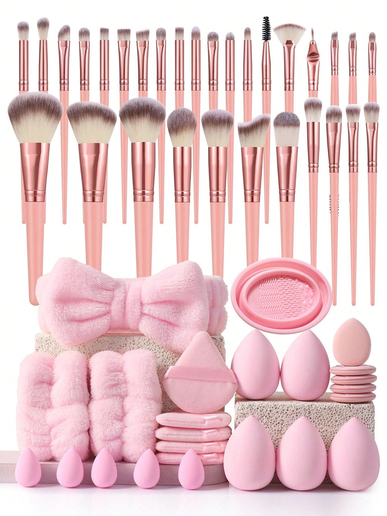30PCS Makeup Brush Sets Premium Synthetic Hair Eyeshadow Blending Brush Sets Cosmetics Tools+24PCS Makeup Tools Set,Travel,Travel Essential,Valentine's Day,Cheap,Travel Makeup Brush,Gifts For Women,Ma
