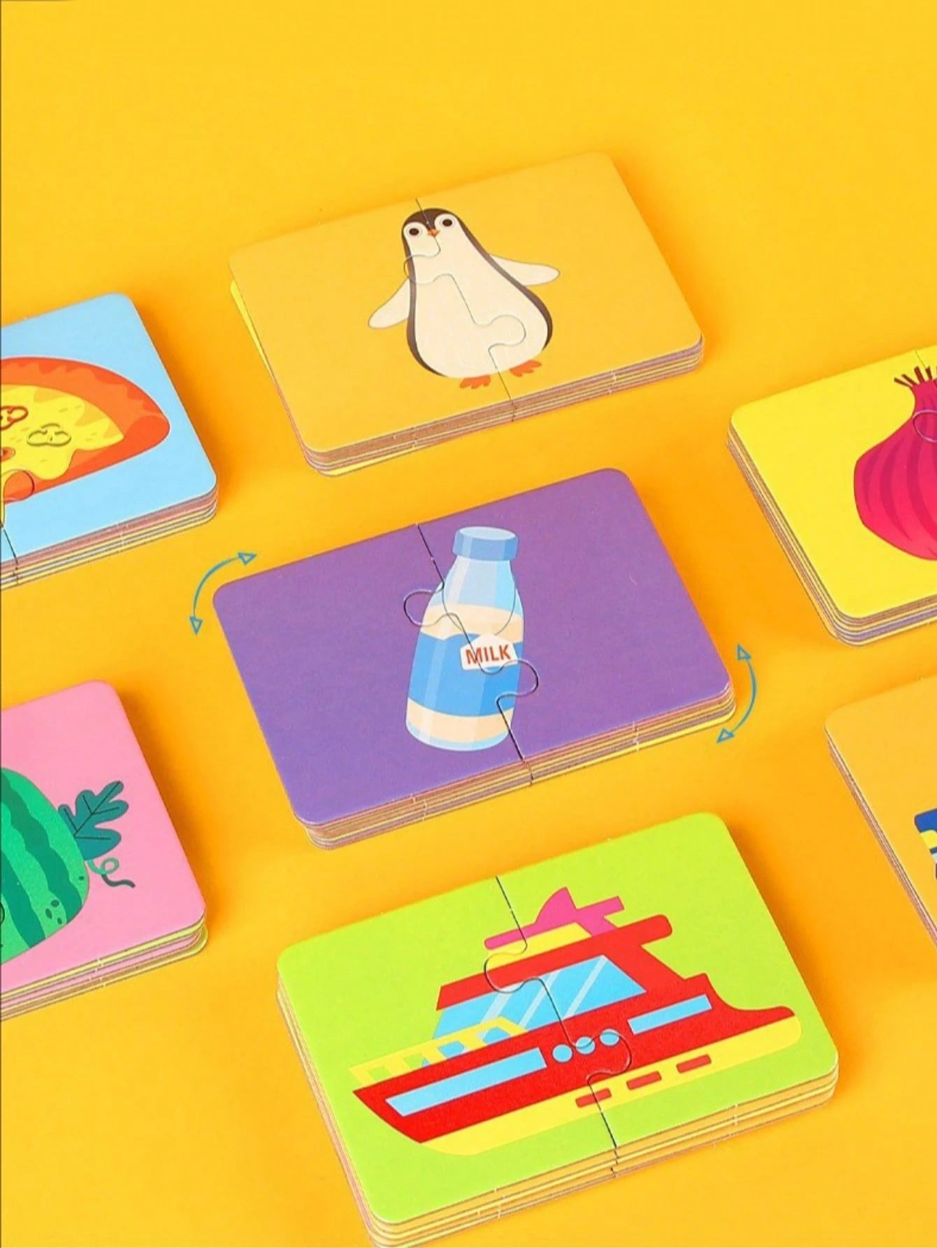 32pcs Baby Puzzle Cards Toy, Toddler Matching Cards Early Education Cognitive Cards, Animal Matching Puzzle, Image & Language Recognition Cards, Matching Game, Learning Educational Toy Gift (16 Sets