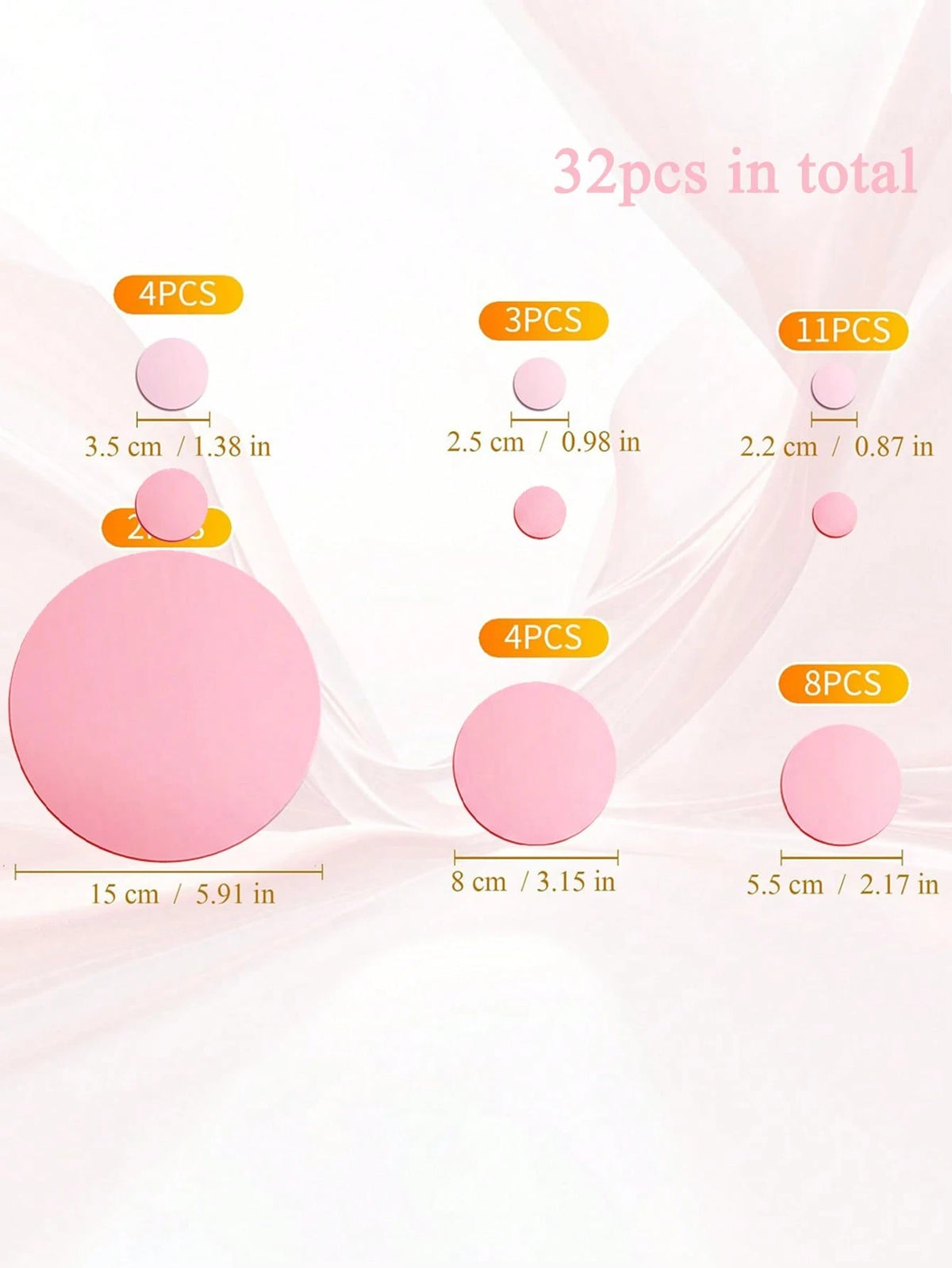 32pcs Rose Gold Round Mirror Wall Stickers, DIY Acrylic Mirror Wall Stickers, Round Mirror Effect Tile Stickers, Room Decor Wall Mirror, Bedroom Vanity Decor, Home Decor, Wall Decor, Bathroom Decor