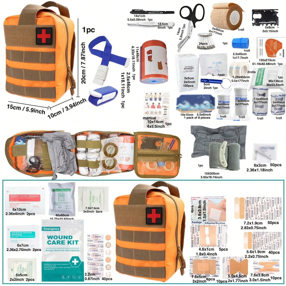 358 Survival Kits-All-In-One Emergency Supplies, Trauma Care Tools And Portable Outdoor Equipment-Ideal Gifts For Men, Fathers, Husbands And Sons (Excluding Batteries/Electronic Equipment).