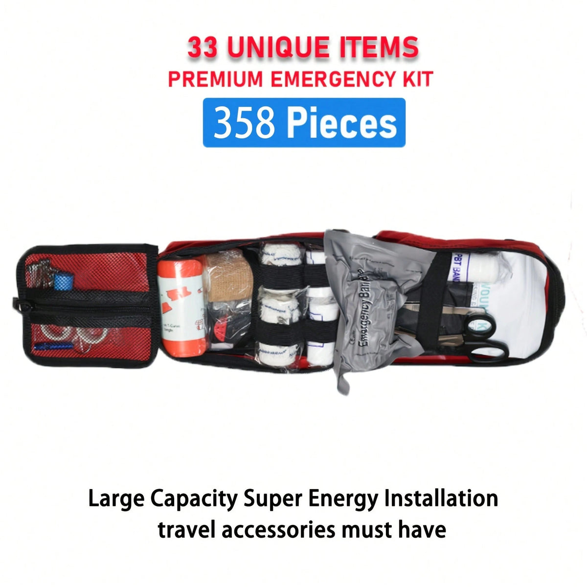 358 Survival Kits-All-In-One Emergency Supplies, Trauma Care Tools And Portable Outdoor Equipment-Ideal Gifts For Men, Fathers, Husbands And Sons (Excluding Batteries/Electronic Equipment).