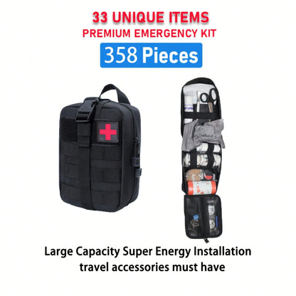 358 Survival Kits-All-In-One Emergency Supplies, Trauma Care Tools And Portable Outdoor Equipment-Ideal Gifts For Men, Fathers, Husbands And Sons (Excluding Batteries/Electronic Equipment).