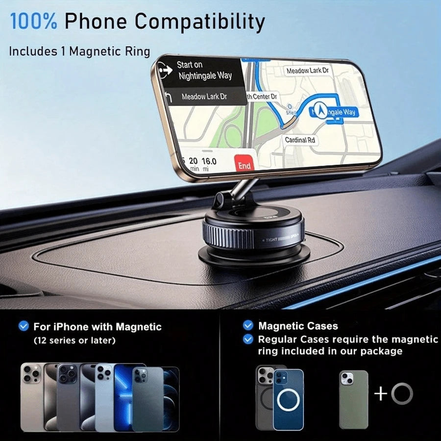 360° Adjustable Magnetic Phone Holder, Suitable For Car/Gym/Mirror/Smooth Surface/Bathroom Mirror, Universal Portable Foldable Car Phone Mount, Compatible With All Smartphones And Car Models, Foldable