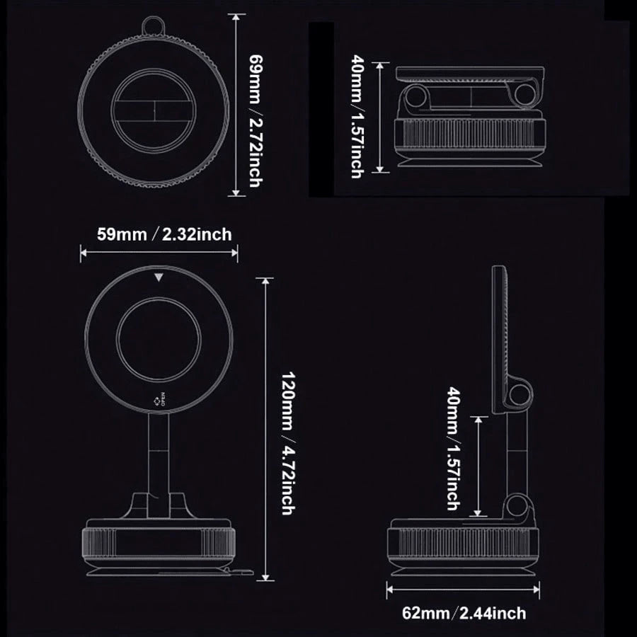 360° Adjustable Magnetic Phone Holder, Suitable For Car/Gym/Mirror/Smooth Surface/Bathroom Mirror, Universal Portable Foldable Car Phone Mount, Compatible With All Smartphones And Car Models, Foldable