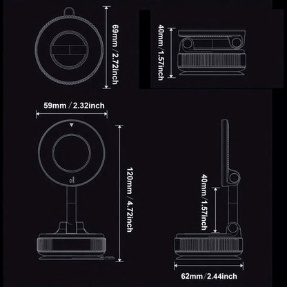 360° Adjustable Magnetic Phone Holder, Suitable For Car/Gym/Mirror/Smooth Surface/Bathroom Mirror, Universal Portable Foldable Car Phone Mount, Compatible With All Smartphones And Car Models, Foldable