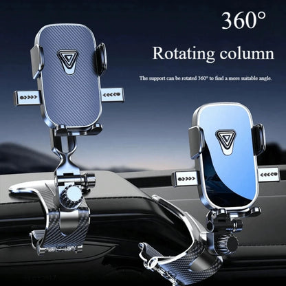 360° Rotatable Gravity Clip Adjustable Phone Holder, One-Touch Operation, Unobstructed View, Fits 4.0-7.0 Inch Smartphones, Dashboard/Sunshade Mount, Suitable For IPhone & Android, High Load-Bearing