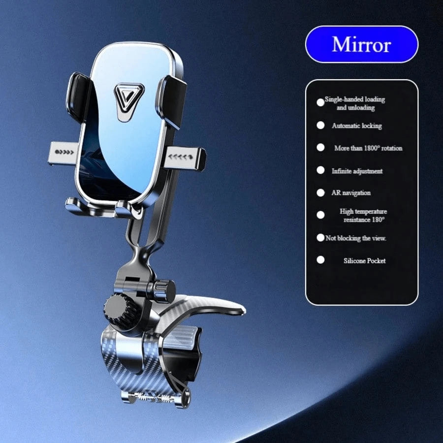 360° Rotatable Gravity Clip Adjustable Phone Holder, One-Touch Operation, Unobstructed View, Fits 4.0-7.0 Inch Smartphones, Dashboard/Sunshade Mount, Suitable For IPhone & Android, High Load-Bearing