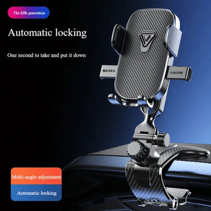 360° Rotatable Gravity Clip Adjustable Phone Holder, One-Touch Operation, Unobstructed View, Fits 4.0-7.0 Inch Smartphones, Dashboard/Sunshade Mount, Suitable For IPhone & Android, High Load-Bearing