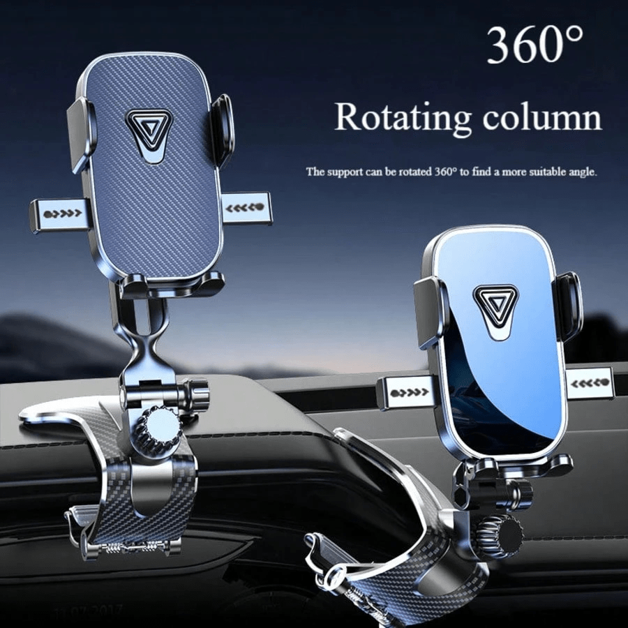 360° Rotatable Gravity Clip Adjustable Phone Holder, One-Touch Operation, Unobstructed View, Fits 4.0-7.0 Inch Smartphones, Dashboard/Sunshade Mount, Suitable For IPhone & Android, High Load-Bearing