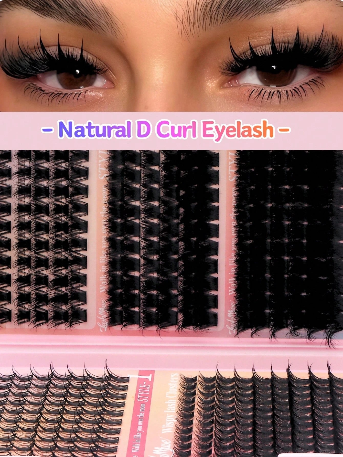 392 Clusters Spiky Eyelash Book, European And American Style 3D Eye Makeup Design, D/DD Curl, 8-16mm Mixed Length, Cluster Eyelash Combination, DIY Free Splicing To Create Exclusive Cat Eye Effect, Qu