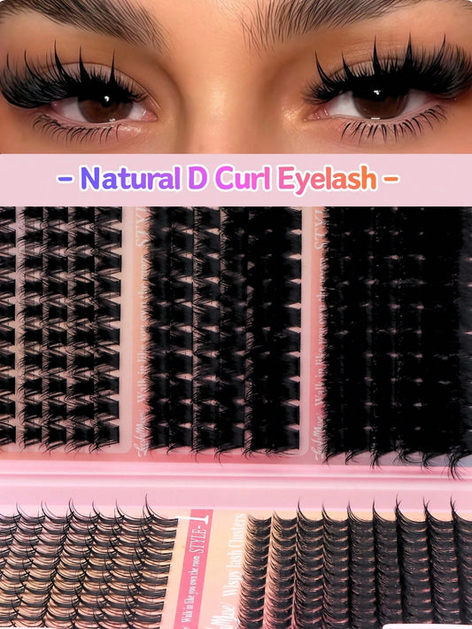 392 Clusters Spiky Eyelash Book, European And American Style 3D Eye Makeup Design, D/DD Curl, 8-16mm Mixed Length, Cluster Eyelash Combination, DIY Free Splicing To Create Exclusive Cat Eye Effect, Qu
