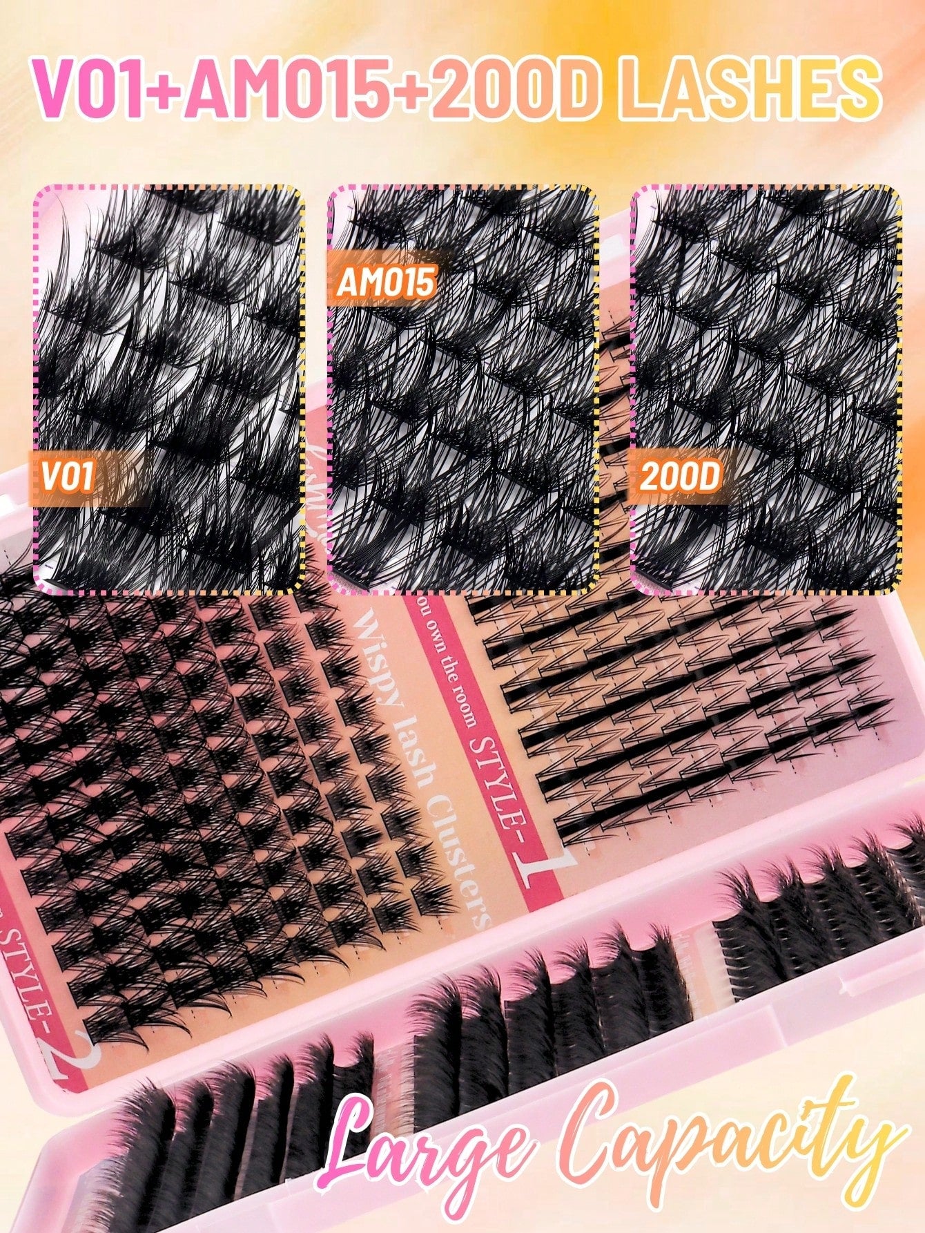 392 Clusters Spiky Eyelash Book, European And American Style 3D Eye Makeup Design, D/DD Curl, 8-16mm Mixed Length, Cluster Eyelash Combination, DIY Free Splicing To Create Exclusive Cat Eye Effect, Qu
