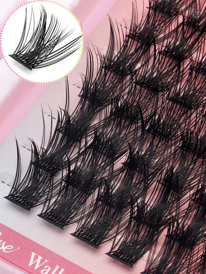 392 Clusters Spiky Eyelash Book, European And American Style 3D Eye Makeup Design, D/DD Curl, 8-16mm Mixed Length, Cluster Eyelash Combination, DIY Free Splicing To Create Exclusive Cat Eye Effect, Qu