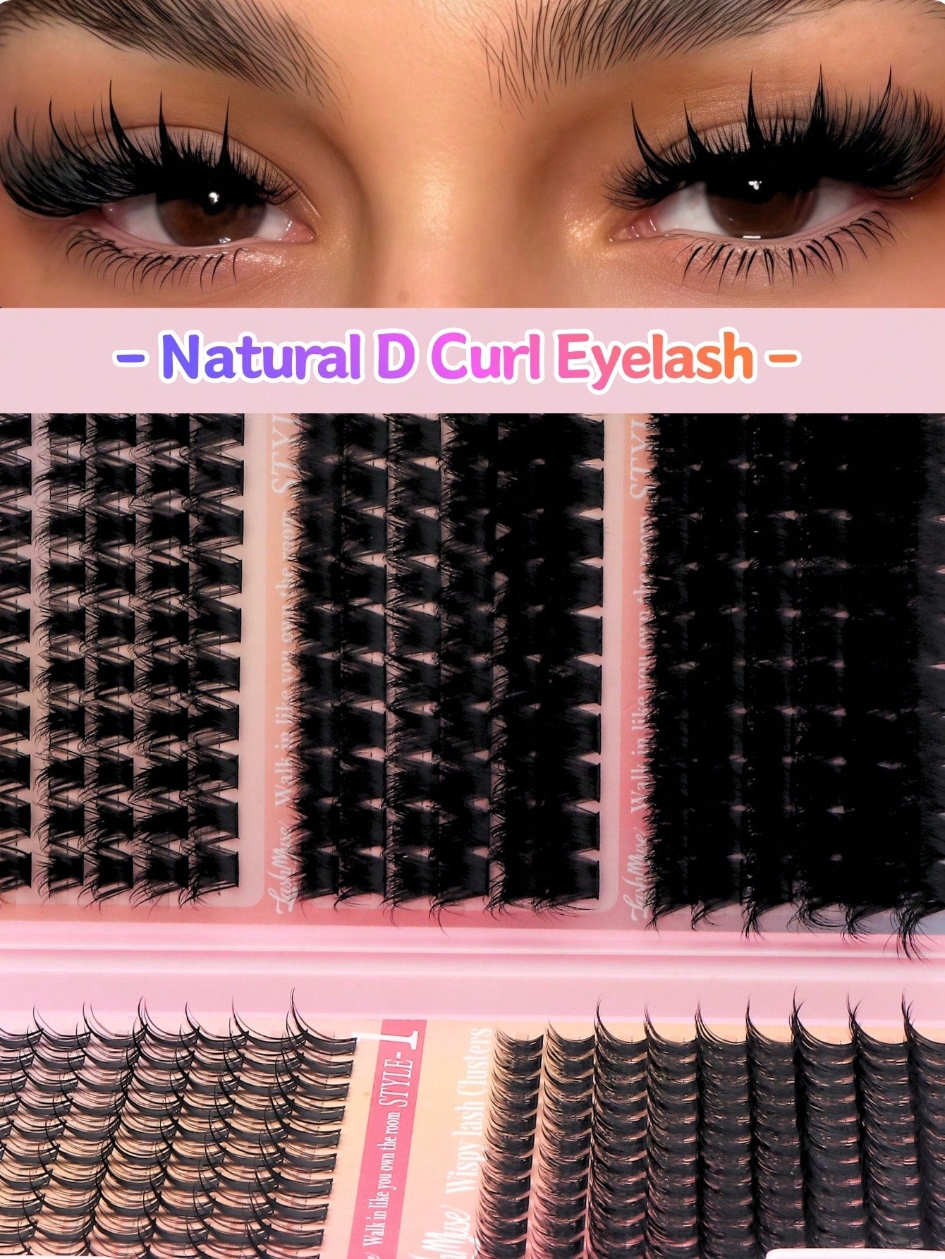 392 Clusters Spiky Eyelash Book, European And American Style 3D Eye Makeup Design, D/DD Curl, 8-16mm Mixed Length, Cluster Eyelash Combination, DIY Free Splicing To Create Exclusive Cat Eye Effect, Qu