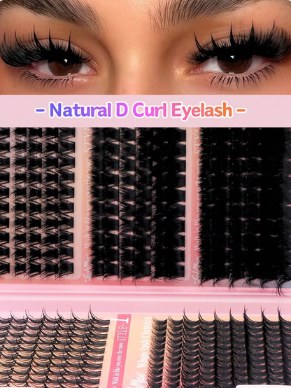 392 Clusters Spiky Eyelash Book, European And American Style 3D Eye Makeup Design, D/DD Curl, 8-16mm Mixed Length, Cluster Eyelash Combination, DIY Free Splicing To Create Exclusive Cat Eye Effect, Qu