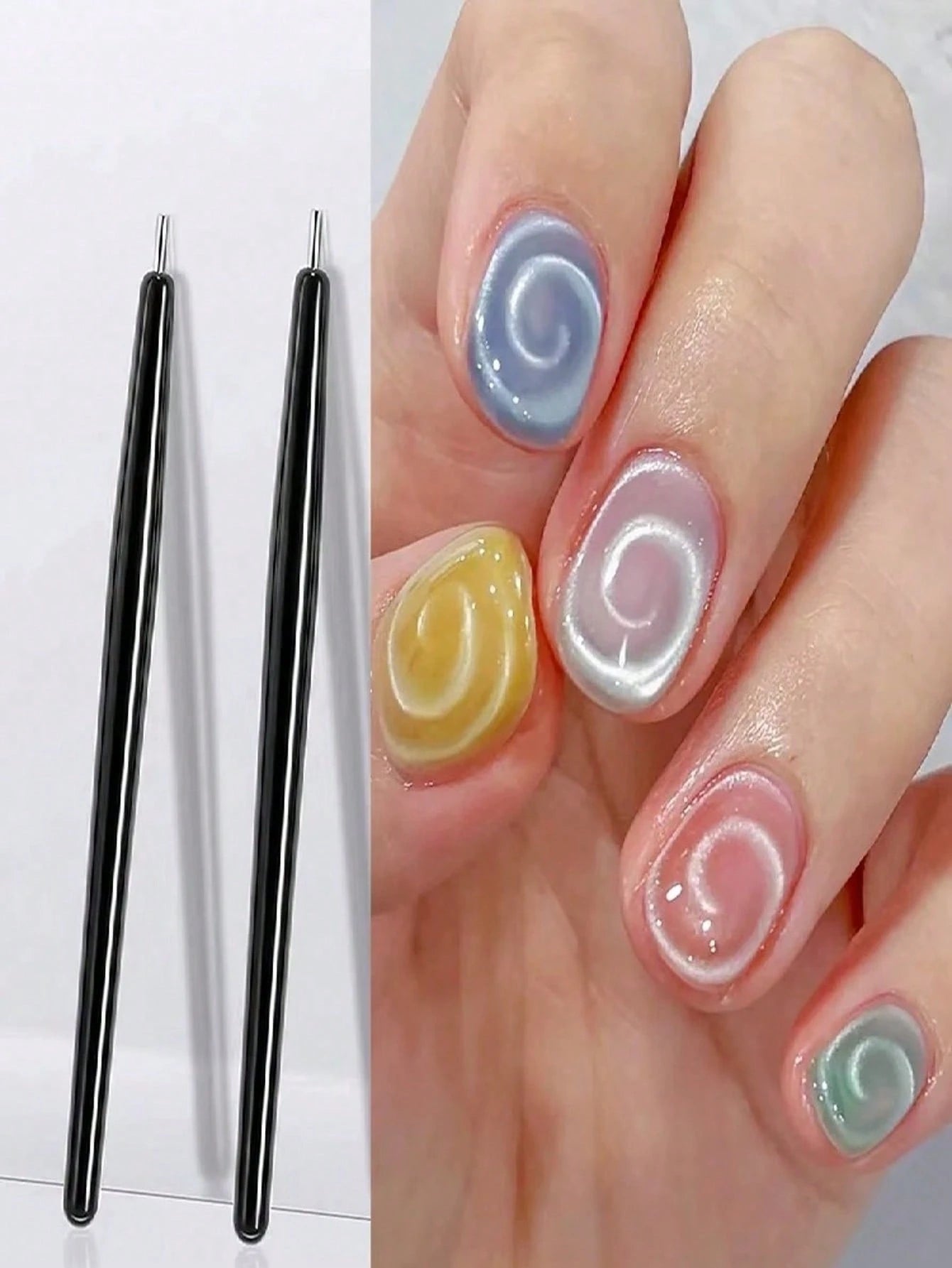 3pcs/1pc Professional Magnetic Nail Art Pen- Magnetic Base, Smooth Tip, Suitable For French Manicure, Water Wave And Round Nail Art Design- Salon/Home Pedicure/Nail Technician Tool- Easy To Clean D