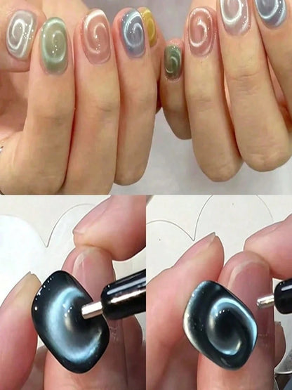 3pcs/1pc Professional Magnetic Nail Art Pen- Magnetic Base, Smooth Tip, Suitable For French Manicure, Water Wave And Round Nail Art Design- Salon/Home Pedicure/Nail Technician Tool- Easy To Clean D