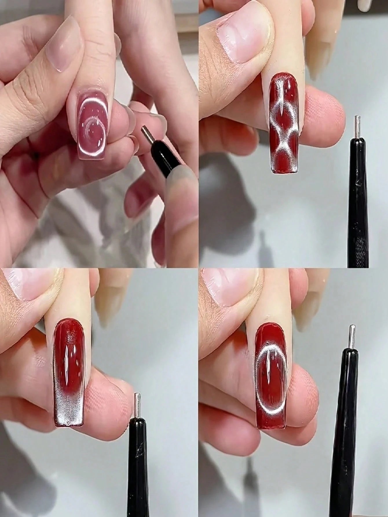 3pcs/1pc Professional Magnetic Nail Art Pen- Magnetic Base, Smooth Tip, Suitable For French Manicure, Water Wave And Round Nail Art Design- Salon/Home Pedicure/Nail Technician Tool- Easy To Clean D