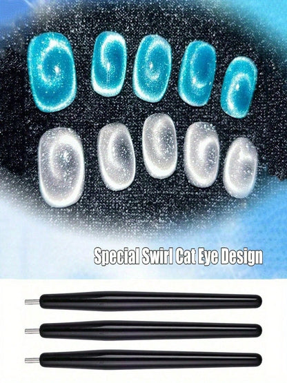 3pcs/1pc Professional Magnetic Nail Art Pen- Magnetic Base, Smooth Tip, Suitable For French Manicure, Water Wave And Round Nail Art Design- Salon/Home Pedicure/Nail Technician Tool- Easy To Clean D