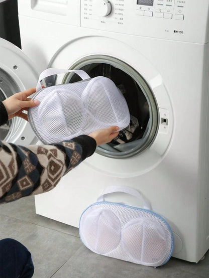 3pcs Bra Washing Bags, Machine Washable Bra Laundry Bag, Travel Anti-Deformation Lingerie Washing Bag And Room Service Organizer, Random Color