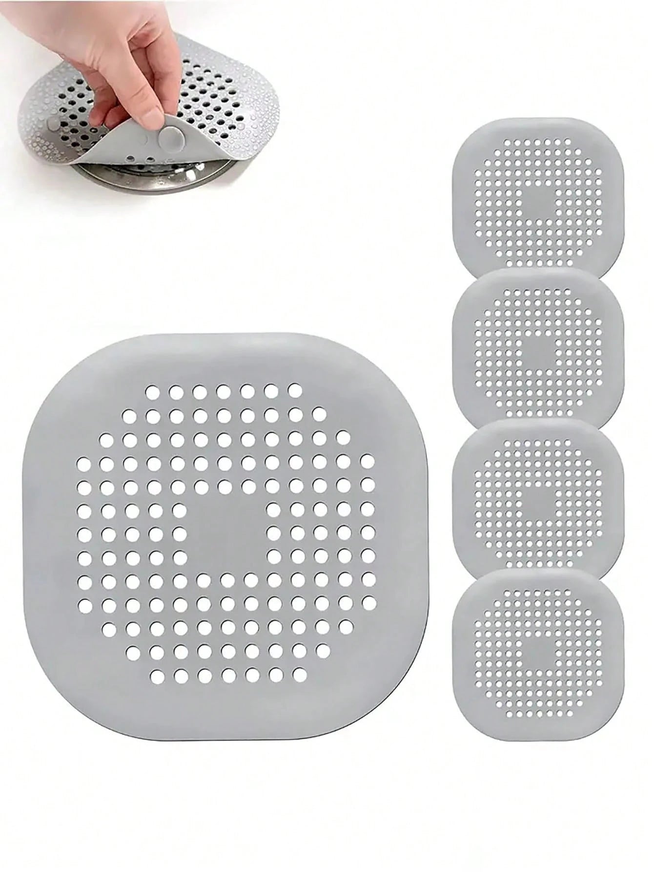 3pcs Drain Cover With Suction Cup Pad, Kitchen Bathroom Sink Strainer Hair Filter Home Bathroom Decor Fall Decor Back To School