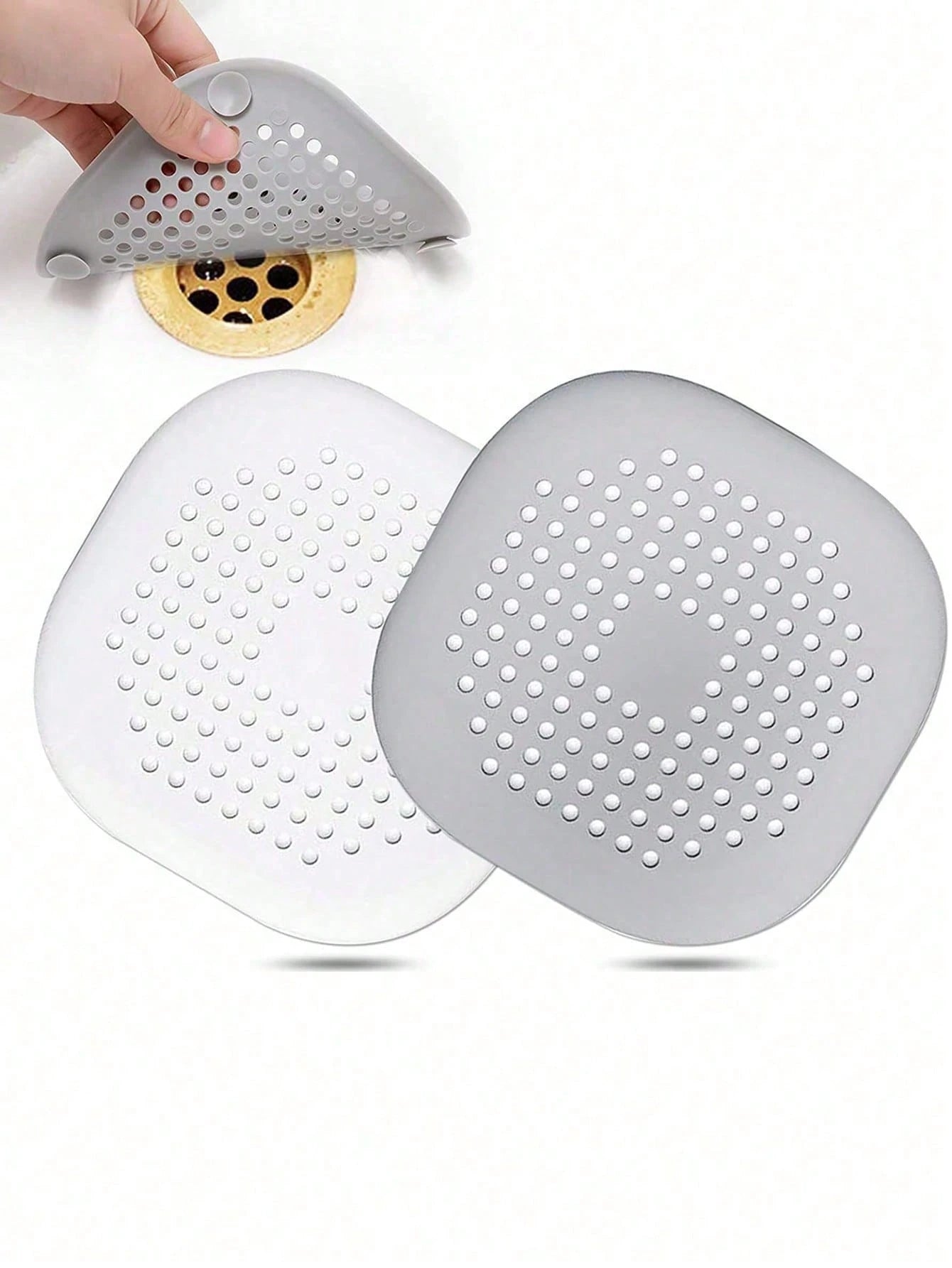 3pcs Drain Cover With Suction Cup Pad, Kitchen Bathroom Sink Strainer Hair Filter Home Bathroom Decor Fall Decor Back To School
